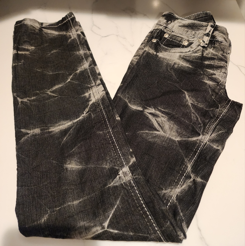 Black and White Artistic Skinny Jeans